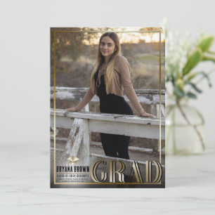 Gold Border Duo Grad Absolventen Foto Ankündigung