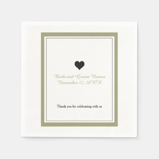 Gold Border Elegance Serviette (Vorderseite)