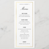 Gold Border Elegante Wedding Menu Card Menükarte (Vorderseite)