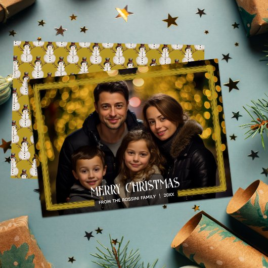 Gold Border Frame Foto Weihnachten