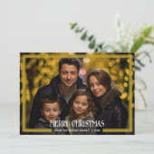 Gold Border Frame Foto Weihnachten (Stehend Vorderseite)