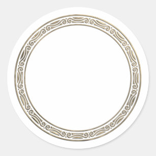 Gold Border Frame für Ihre Aufnahme in der klassis Runder Aufkleber
