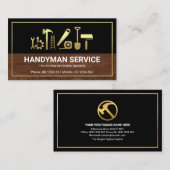 Gold Border Handyman Tools Timber Layer Builder Visitenkarte (Vorne/Hinten)