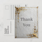 Gold Border Imitats Papier Textur Danke Karte (Vorne/Hinten)