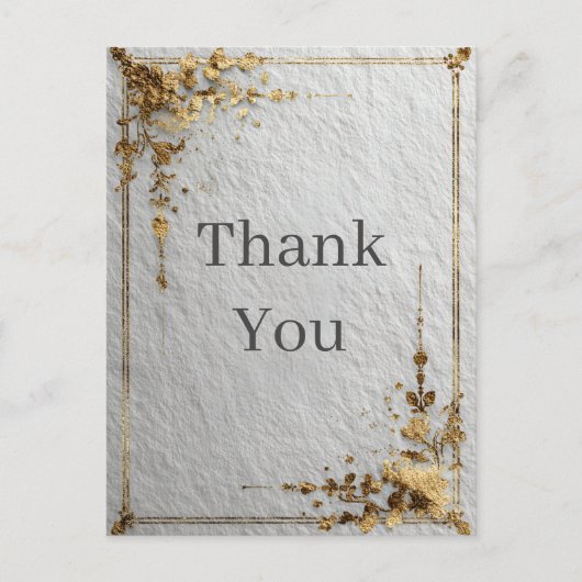 Gold Border Imitats Papier Textur Danke Karte (Vorderseite)