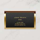Gold Border Monogram Metal Cells Business Card Visitenkarte (Rückseite)