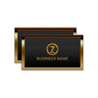 Gold Border Monogram Metal Cells Business Card
