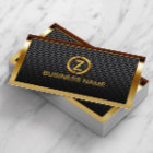 Gold Border Monogram Metal Cells Business Card