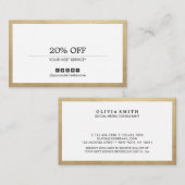 Gold Border Multipurpose Social Media Coupon Visitenkarte (Vorne/Hinten)