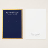 Gold Border Navy Blue Earring Display Card (Vorne & Hinten)