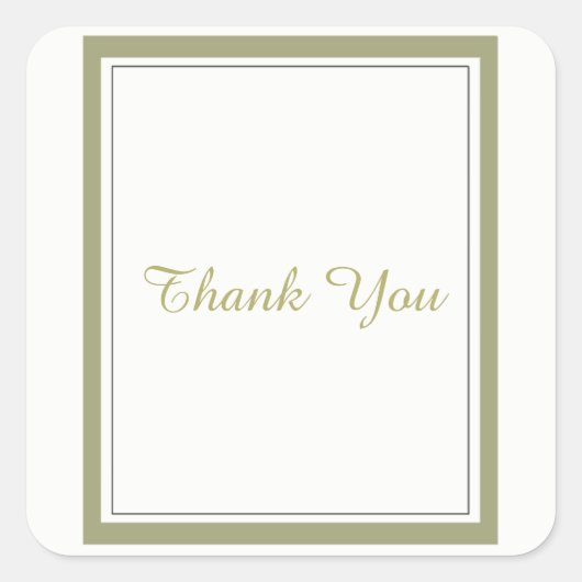 Gold Border Vielen Dank Quadratischer Aufkleber (Vorderseite)