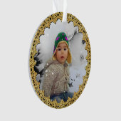 Gold Bordered Personalisierte Weihnachtsschmuck Ornament (Vorderseite)