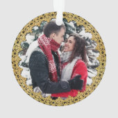 Gold Bordered Personalisierte Weihnachtsschmuck Ornament (Rückseite)