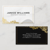 Gold Borders Gold Blume Visitenkarte (Vorne/Hinten)