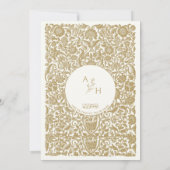 Gold Borted Elegante Wedding Couple Monogram Einladung (Rückseite)