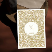 Gold Borted Elegante Wedding Couple Monogram Einladung