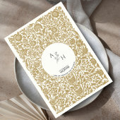 Gold Borted Elegante Wedding Couple Monogram Einladung