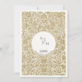 Gold Borted Elegante Wedding Couple Monogram Einladung (Rückseite)