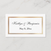Gold Borted White Wedding Details Beilagen Karten (Rückseite)
