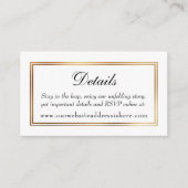 Gold Borted White Wedding Details Beilagen Karten (Vorderseite)
