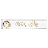 Gold Boss Babe Clock Namensplakette (Vorderseite)
