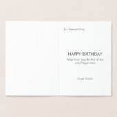 Gold Botanical 50 Heute Geburtstag Real Folienkarte (Innenseite)