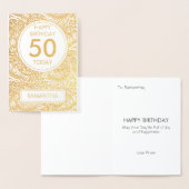 Gold Botanical 50 Heute Geburtstag Real Folienkarte (Anzeige)