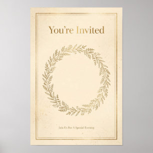 Gold Botanical Sie sind eingeladen Event Poster