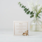 Gold Botanical Wedding Details Begleitkarte (Stehend Vorderseite)