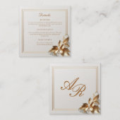 Gold Botanical Wedding Details Begleitkarte (Vorne/Hinten)
