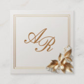 Gold Botanical Wedding Honeymoon Fund QR Code Begleitkarte (Rückseite)