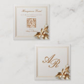 Gold Botanical Wedding Honeymoon Fund QR Code Begleitkarte (Vorne/Hinten)
