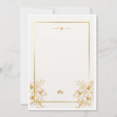 Gold Botanical Wedding invitation Einladung (Rückseite)
