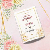Gold Botanical Wedding invitation  Einladung
