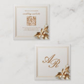 Gold Botanical Wedding Registry QR Code Begleitkarte (Vorne/Hinten)