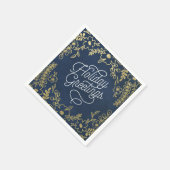 Gold Botanicals Holiday Greetings Serviette (Ecke)