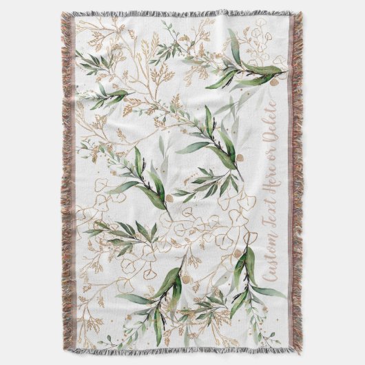 Gold Botanischer Eukalyptus Moderne Grüne Abstrakt Decke (Vorderseite Vertikal)