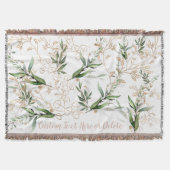 Gold Botanischer Eukalyptus Moderne Grüne Abstrakt Decke (Vorderseite)