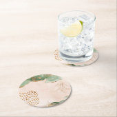 Gold Botanischer Eukalyptus Moderne Grüne Abstrakt Runder Pappuntersetzer (Vor Ort)