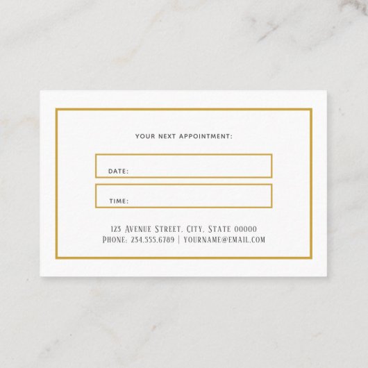 Gold Botanischer Schönheitssalon Haar Dresser Erne Visitenkarte (Rückseite)