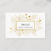 Gold Botanischer Schönheitssalon Haar Dresser Erne Visitenkarte (Vorderseite)