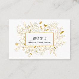 Gold Botanischer Schönheitssalon Haar Dresser Erne Visitenkarte