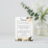 Gold Bouquet QR Code Hochzeitsdetails Begleitkarte (Stehend Vorderseite)