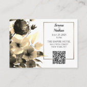 Gold Bouquet QR Code Hochzeitsdetails Begleitkarte (Rückseite)