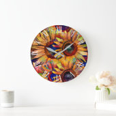 Gold Bouquet Sonnenblumen Collection Große Wanduhr (Zuhause)