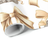 Gold Bow and Disco Ball Wrapping Paper Geschenkpapier (Rolleneckpunkt)
