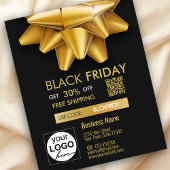 Gold Bow Black Friday Sale QR Code Discount Flyer