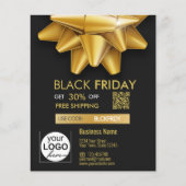 Gold Bow Black Friday Sale QR Code Discount Flyer (Vorne)