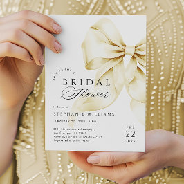 Gold Bow Bridal Dusche Einladung