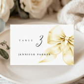 Gold Bow Bridal Shower Name Table Card Tischnummer